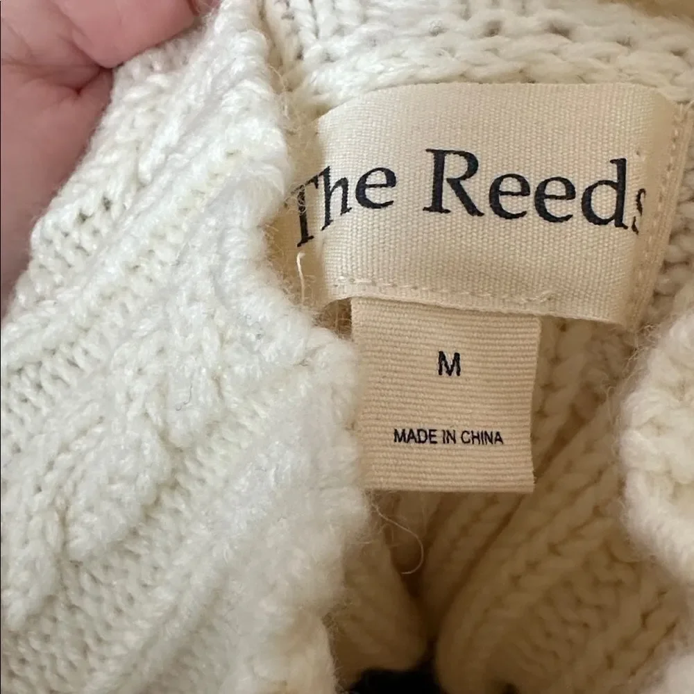 The Reeds X J.Crew |  Side Button Wool Blend Holiday Mock Neck Sweater | M